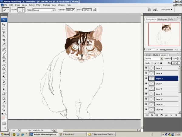 Creation of little cross-eyes: Step 3